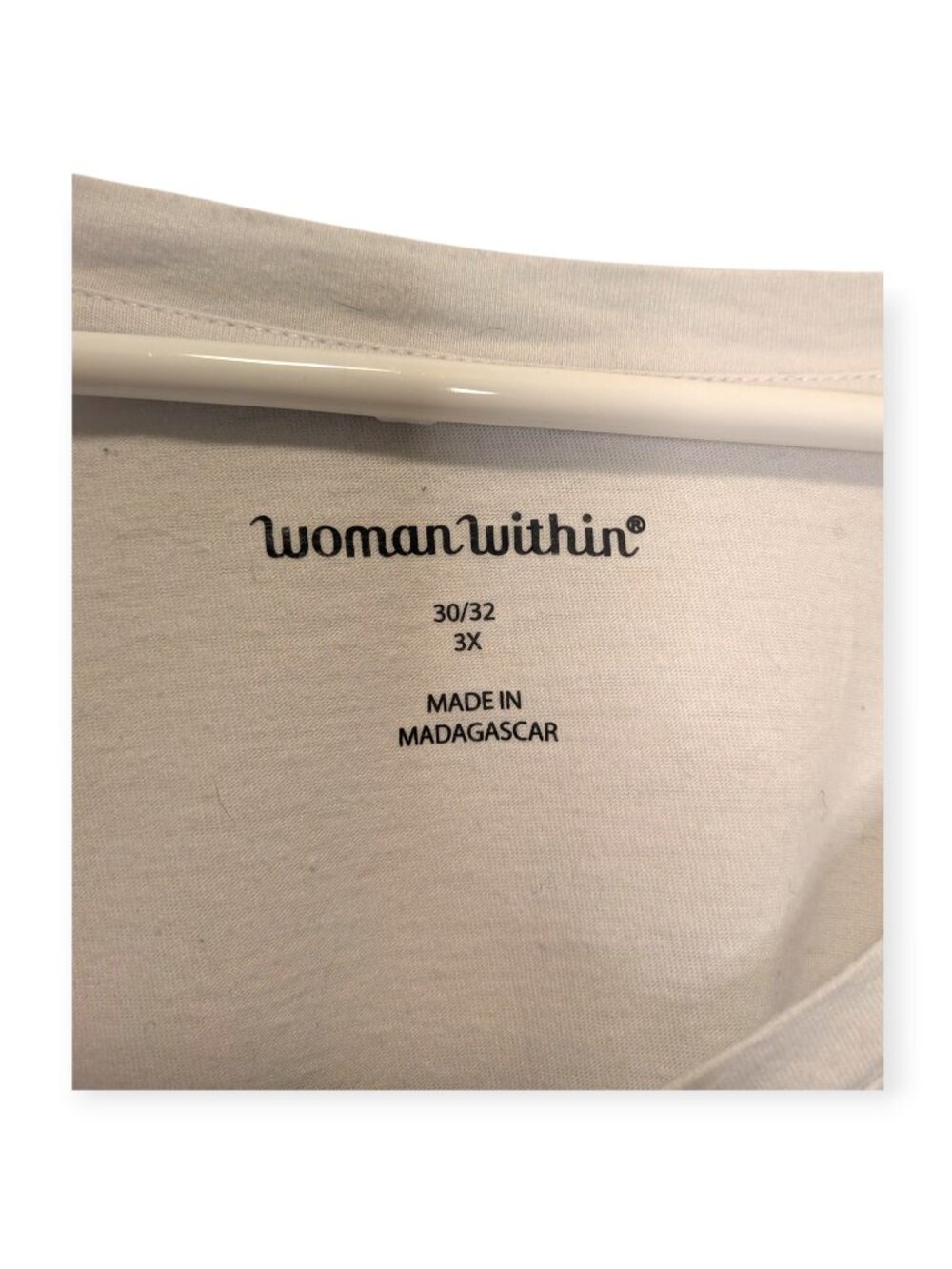 Woman Within 3/4 Sleeve T-shirt V-Neck White Pink Gradient Size 3X. - Picture 3 of 3